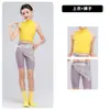 Ropa de Baile para Niños, Conjunto de Práctica para Niñas, Chaleco Amarillo Ajustado, Ropa de Entrenamiento de Yoga de Cuello Alto, Atuendo de Entrenamiento Diario