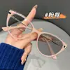 Gafas para Miopía que Cambian de Color Gafas Ojo de Gato para Mujer Sin Maquillaje Estilo Té Transparente Ámbar Montura de Gafas Redonda Versión Coreana Gafas Lisas Puro Deseo