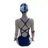 Gatito Blanco y Negro Lindo Traje de Baño Triangular de Una Pieza Estilo Racing para Mujer Correas de Espagueti Piscina Deportiva Profesional Almohadilla Doble en el Pecho