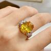 Transmissão ao Vivo Bem-Estar Ovo de Pombo Grande Anel de Diamante Amarelo Anel Tesouro Cor de Abertura Feminino Deep London Lantopa