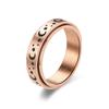 Anillo Giratorio Europeo y Americano de Acero de Titanio Estrella Luna de Amazon Anillo Descompresión Aliviar Ansiedad Anillo de Acero Inoxidable para Hombres y Mujeres