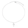 Amazon Transfronterizo Nuevo Producto Collar Colgante Cruz Pequeña Circonita Incrustada Cadena Fina Collar Joyería Elegante Versátil
