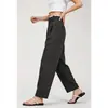 Foto Real de Pantalones Casuales Relajados en Tono Gris Gris para Mujer, Nuevo Estilo Verano 2026, Pantalones de Traje Rectos Adelgazantes para Figuras Pequeñas
