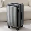 Maleta de Apertura Frontal Cuidadosamente Seleccionada Modelo Nuevo 2025 Maleta de Carrito Multifuncional Expandible de 20 pulgadas para Equipaje de Mano Cerradura de Contraseña para Hombres y Mujeres