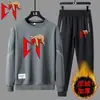 Traje Deportivo Casual de Primavera y Otoño para Hombre Estilo Europeo y Americano Estampado de Letras Juvenil Sudadera de Cuello Redondo y Pantalones Conjunto de Dos Piezas Listo para la Venta