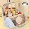 Bolsa de maquillaje vertical de gran capacidad, neceser de viaje portátil para mujer, nuevo modelo 2026 con compartimentos para almacenamiento organizado del maquillaje