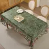 Mantel Rectangular, Disponible en Stock, Patrón Floral Vintage de Cachemir y Rosas en Poliéster con Dobladillo Enrollado para Comedor y Decoración del Hogar, Suministro Directo de Fábrica