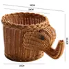 Cesta de Armazenamento Pequena de Rattan Sintético para Frutas Cesta de Armazenamento Trançada Cesta de Lanches para Restaurante Cesta para Batatas Fritas Cesta de Armazenamento para Mesa Venda por Atacado