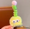 Pasador Lindo de Bola de Carbón para Niños Caricatura Varilla Retorcida Antena Muñeca Fea Pasador Bola de Pelo Pinza de Pico de Pato Pinza de Ojo Grande