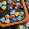 Piedra Natural Amatista Lapislázuli Lapislázuli 15 mm Colgante Borde de Amor Collar de Bricolaje Pendientes Accesorios de Joyería en Forma de Corazón