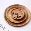 Bandeja de Madera Estilo Japonés Transfronteriza para Uso Doméstico, Plato Rectangular de Madera de Acacia para Frutas, Bandeja de Madera para Filete, Plato de Cena Vintage, Plato Redondo de Madera