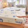 Manta de Cama de Leche de Invierno de Felpa Pieza Única Juego de Sábanas Infantiles con Más Terciopelo Manta de Cama Dormitorio Protector de Colchón Totalmente Envuelto de Felpa de Coral