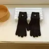 Guantes para Mujer Otoño e Invierno Estilo Nuevo Muñeca Extendida Guantes Cálidos Guantes de Punto de Color Sólido Simples