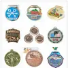 Personalizados Vários Tipos de Insígnias de Metal Pintadas, Medalhas, Artesanato em Metal Esmaltado, Chaveiros, Fidget Spinners