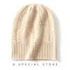 Gorro de Cachemira 2026 Otoño/Invierno Nuevo para Mujer de Gama Alta Color Sólido para Exteriores Cálido Moderno Casual Plegable de Punto Grueso