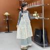 Conjunto para Niñas 2025 Nuevo Vestido Infantil Jeans Top Tres Piezas Versátil Estilo Coreano Ropa Infantil Casual Versátil