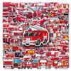 100 pegatinas de grafiti de camión de bomberos personalizadas con dibujos animados transfronterizos para niños, tarjetas decorativas para tazas de agua, carcasas de teléfono, pegatinas DIY
