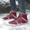 Botas de Nieve para Exteriores Zapatos de Algodón Tela Oxford Impermeables Zapatos de Algodón Invierno Nuevos Dedos Separados Suela de Goma Antideslizante Botas de Nieve de Caña Alta