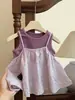 Verano Nuevo Estilo Camisola para Niñas Estilo Coreano Capa Superior sin Mangas Camisa de Muñeca Conjunto de Pantalones Casuales Elegantes para Niños Ropa para Niños