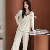 Pijama Feminino, Primavera e Outono, Algodão Puro, Manga Longa, Pode Ser Usado Fora, Novo Estilo Outono 2025, Roupa de Casa Confortável 100% Algodão Feminina