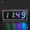 Kit de Relógio Digital de Sete Cores Microcontrolador Relógio Despertador com Temperatura de Cor Placa de Circuito para Prática de Soldagem Produção Eletrônica DIY