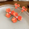 Pendientes de Perla Flor de Goteo de Aceite Transfronterizos Estilo Coreano Dulce Temperamento Pendientes Versátiles Lujo Ligero Diseño de Nicho Pendientes para Mujer