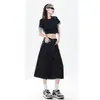 Jeans Rectos de Tiro Alto Estilo Retro Americano con Caída para Mujer, Nuevo Estilo de Verano, Corte Holgado, Pantalones Acampanados Versátiles para Figuras Pequeñas