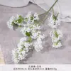 Ramo falso de simulación de color blanco terminado con flores de seda artificial para boda, fila de flores de plástico, arreglo de boda de alta calidad