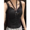 Pure Desire Lace Halter Camisole Feminino Laço Alça Slim Sexy Cinto Sutiã Almofada Hot Girl Top