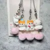 Nueva cadena para teléfono de gatito de dibujos animados tridimensional, llavero lindo de resina, colgante para bolsa de estudiante, regalo para parejas y mejores amigos