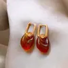 Pendientes de Aguja de Plata Estilo Retro de Hong Kong de Alta Gama Color Maillard Pendientes de Mujer para el Trabajo Estilo Artístico Elegantes de Lujo Ligero