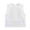 Artículos en Stock de Fábrica Comercio Exterior Ropa de Mujer al por Mayor Primavera Nuevo Estilo Encaje Francés Patchwork Camiseta sin Mangas Falda Larga Conjunto de Dos Piezas Tejido Mixto