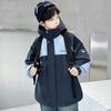 Jaqueta Acolchoada Grossa de Outono e Inverno para Meninos Modelo Novo 2026 para Crianças Maiores, Roupa Quente de Algodão de Camada Dupla Infantil de Inverno para Meninos