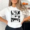 Camiseta Gráfica de Desenho Tanjiro Feminina Camiseta de Anime Mangá Japonês Camiseta Demon Slayer Roupas Estéticas Femininas