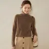 Suéter de Cachemira para Mujer BaiCaiRong Otoño/Invierno 2026 con Cuello Alto, Diseño Versátil, Tejido de Lana