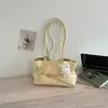 Bolsa de Axila Grande Capacidade Estilo Coreano para o Trabalho Simples Personalidade Cinto de Couro Bolsa Tote Versátil Simples Tendência Doce Bolsa de Ombro