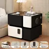 Mesita de noche inteligente de madera maciza suspendida, dormitorio simple y moderno con cerradura, sin necesidad de instalación, almacenamiento, mueble de noche de pie para el hogar