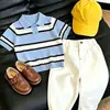 Conjunto Infantil Estilo Coreano para Niños 2026 Nuevo Estilo Universitario Seda de Hielo Manga Corta Polo Pantalones de Traje Casual Conjunto de Dos Piezas Moderno
