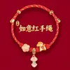 Pulsera de Hilo Rojo Estilo Nuevo al por Mayor para Hombres y Mujeres, Cuerda Tejida Hecha a Mano que No se Desvanece, Pulsera de Hilo Rojo para Parejas