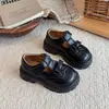 Zapatos de piel estilo preppy para niñas de 6 a 12 años, nueva colección de otoño, zapatos de princesa con lazo, zapatos planos para niños, zapatos negros de rendimiento