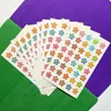 Adesivo de recompensa para jardim de infância pequena flor vermelha estrela de cinco pontas rosto sorridente elogio encorajamento adesivo de recompensa adesivo de desenho animado infantil