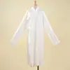 Bata Hanfu estilo Ming de cuello redondo con forro interior, nuevo modelo blanco