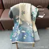Bufanda jacquard de doble cara estilo japonés y coreano con pequeñas flores, imitación cachemir, versátil para otoño e invierno, chal cálido para mujer