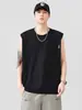 Camiseta sin mangas para hombre de verano Chaleco ancho de hombros holgado Chaleco blanco para hombre Fuente de fábrica Tiene etiqueta Tipo holgado