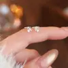 Pendientes de Plata Pura S999 con Lazo y Corazón de Zircón Estilo Coreano Dulce Princesa Frescos Amigables con los Oídos Pendientes de Nicho Venta al por Mayor