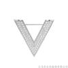 Broche Decorativo Casual en Forma de V con Incrustaciones de Diamantes de Aleación de Zinc, No se Desvanece, Doble Propósito, Botón de Chal de Alta Gama para Primavera y Otoño, Nudo en la Esquina de la Camiseta