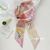 Pañuelo de seda pequeño biselado estrecho largo con estampado de serpentina de primavera elegante banda para el pelo coreana atar bolsa accesorios para el pelo una generación de pelo
