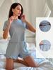 Conjunto de Pijama de Dos Piezas Casual de Verano 2025 Europeo y Americano con Volantes de Manga Corta Ropa de Casa Fresca y Cómoda para Mujer