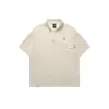 Sem Marca Verão Novo Criativo Bolso Simples Camiseta Masculina Modelagem Solta Gola Polo de Lapela Manga Curta T95236