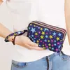 Bolsa de Celular Três Camadas Estampada da Moda, Carteira Longa, Clutch Horizontal, Porta-Moedas Portátil, Bolsa de Mão Que Cabe um Celular Grande